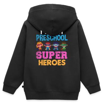 Lehrer Vorschule - Kinder Premium Organic Zip Hoodie - Schwarz - Hinten - AI Model Kid Male (0cm)
