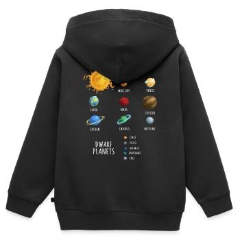 Dwarf Planets, Zwergplaneten im Sonnensystem - Kinder Premium Organic Zip Hoodie - Schwarz - Hinten - AI Model Kid Male (0cm)