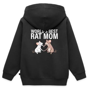 World's Best Rat Mom - Kinder Premium Organic Zip Hoodie - Schwarz - Hinten - AI Model Kid Male (0cm)