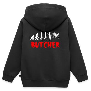 Metzger - Kinder Premium Organic Zip Hoodie - Schwarz - Hinten - AI Model Kid Male (0cm)