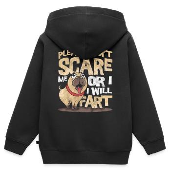 Mops - Kinder Premium Organic Zip Hoodie - Schwarz - Hinten - AI Model Kid Male (0cm)