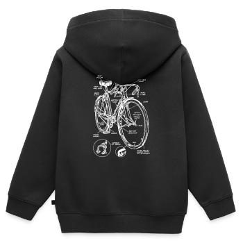 Manuel de vélo vintage - Sweat Premium à capuche zippé enfant bio - noir - Dos - AI Model Kid Male (0cm)