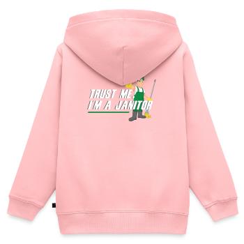 Trust Me I Am Janitor Cleaners Service de nettoyage - Sweat Premium à capuche zippé enfant bio - rose - Dos - AI Model Kid Female (0cm)
