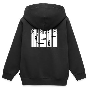 Calisthenics Body Weight Exercises - Kids Premium Organic Zip-up Hoodie - black - Back - AI Model Kid Male (0cm)