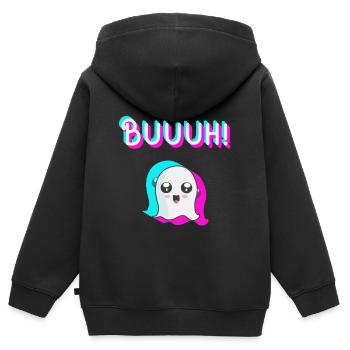tiktok Geist, Halloween Trend - Kinder Premium Organic Zip Hoodie - Schwarz - Hinten - AI Model Kid Male (0cm)