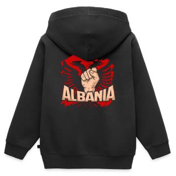 Albanische Flagge Albanien Kosovo Tirana Shqiptar - Kinder Premium Organic Zip Hoodie - Schwarz - Hinten - AI Model Kid Male (0cm)