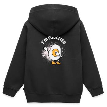 Cooles Spiegelei mit Swag - Kinder Premium Organic Zip Hoodie - Schwarz - Hinten - AI Model Kid Male (0cm)