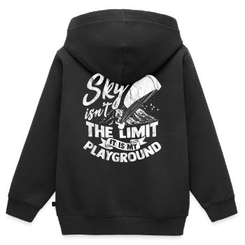 Paragliding - Kinder Premium Organic Zip Hoodie - Schwarz - Hinten - AI Model Kid Male (0cm)