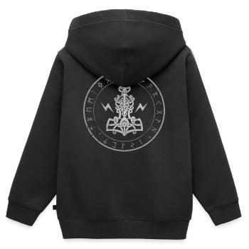 Cadeau Viking Viking, Odin, Valhalla, Thor - Sweat Premium à capuche zippé enfant bio - noir - Dos - AI Model Kid Male (0cm)