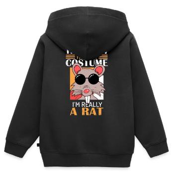 Rat, amoureux des rats, rats - Sweat Premium à capuche zippé enfant bio - noir - Dos - AI Model Kid Male (0cm)