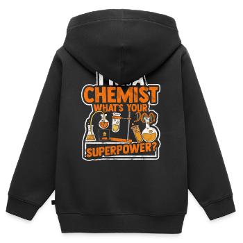 Chemie Alchemie Biochemie Formel Molekül Proton - Kinder Premium Organic Zip Hoodie - Schwarz - Hinten - AI Model Kid Male (0cm)