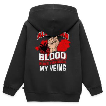 Albanische Wappen Flagge Albanien Kosovo Tirana - Kinder Premium Organic Zip Hoodie - Schwarz - Hinten - AI Model Kid Male (0cm)