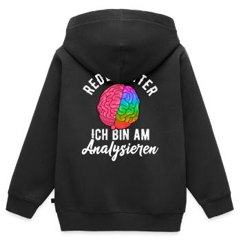 Psychologe Therapeut gehirn Psyche Freud - Kinder Premium Organic Zip Hoodie - Schwarz - Hinten - AI Model Kid Male (0cm)