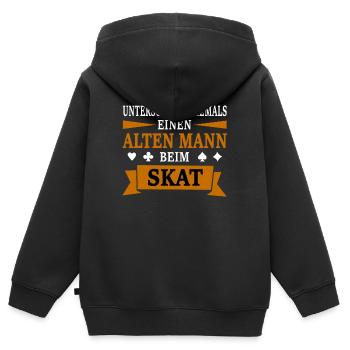 Skatspieler Spruch Skat Geschenk - Kinder Premium Organic Zip Hoodie - Schwarz - Hinten - AI Model Kid Male (0cm)