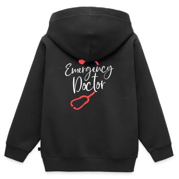 Notarzt Krankenhaus Stethoskop Arzt - Kinder Premium Organic Zip Hoodie - Schwarz - Hinten - AI Model Kid Male (0cm)