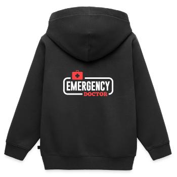 Notarzt Sanitäter Ersthelfer Notfall Krank - Kinder Premium Organic Zip Hoodie - Schwarz - Hinten - AI Model Kid Male (0cm)
