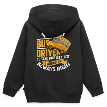 Busfahrer Öpnv Beruf Omnibus Bushaltestelle - Kinder Premium Organic Zip Hoodie - Schwarz - Hinten - AI Model Kid Male (0cm)