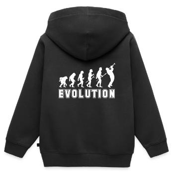 Trompeten Evolution Musiker Blaskapelle - Kinder Premium Organic Zip Hoodie - Schwarz - Hinten - AI Model Kid Male (0cm)