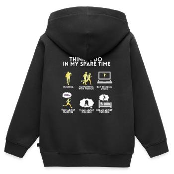 Laufen Läufer Running Marathon lustig Geschenk - Kinder Premium Organic Zip Hoodie - Schwarz - Hinten - AI Model Kid Male (0cm)