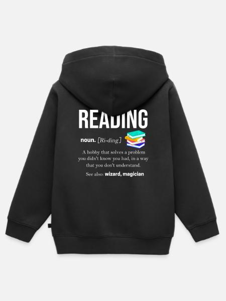 Buch - Kinder Premium Organic Zip Hoodie - Schwarz