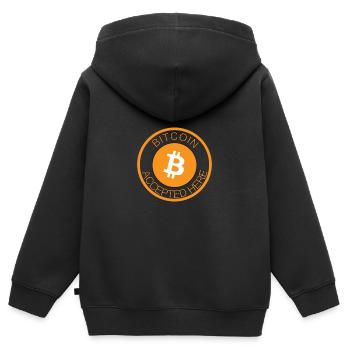 Bitcoin - Kids Premium Organic Zip-up Hoodie - black - Back - AI Model Kid Male (0cm)