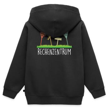 Gärtner Rechenzentrum als Hobbygärtner im Garten - Kinder Premium Organic Zip Hoodie - Schwarz - Hinten - AI Model Kid Male (0cm)