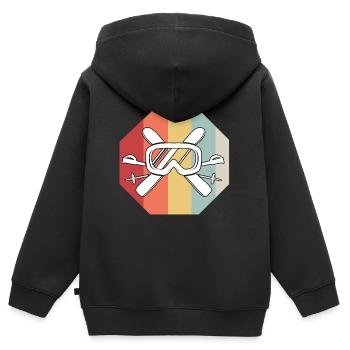 Ski - Sweat Premium à capuche zippé enfant bio - noir - Dos - AI Model Kid Male (0cm)