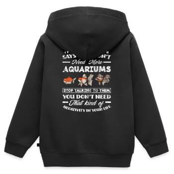 Aquarium - Kinder Premium Organic Zip Hoodie - Schwarz - Hinten - AI Model Kid Male (0cm)