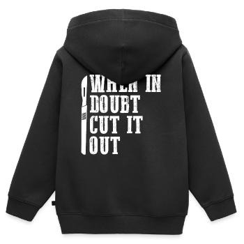 Chirurg Skalpell Arzt Chirurgie Krankenhaus - Kinder Premium Organic Zip Hoodie - Schwarz - Hinten - AI Model Kid Male (0cm)