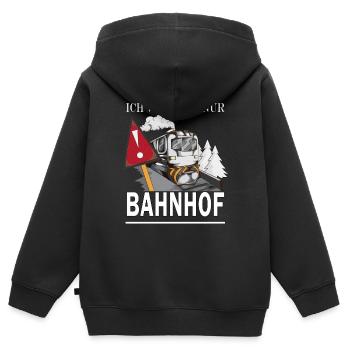 Modeleisenbahn ich verstehe nur Bahnhof Eisenbahn - Kinder Premium Organic Zip Hoodie - Schwarz - Hinten - AI Model Kid Male (0cm)