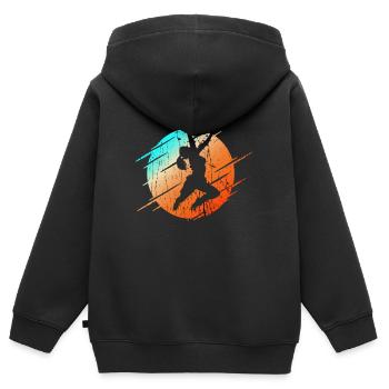 CLIMBING Extreme Sports Climbing - Kids Premium Organic Zip-up Hoodie - black - Back - AI Model Kid Male (0cm)