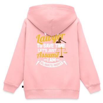 Anwalt Gericht Richter Jurist Advokat Notar Jura - Kinder Premium Organic Zip Hoodie - Rosa - Hinten - AI Model Kid Female (0cm)