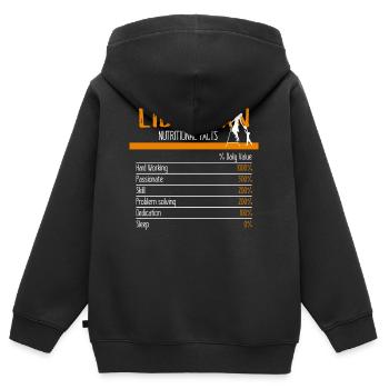 Ingrédients bibliothécaires - Sweat Premium à capuche zippé enfant bio - noir - Dos - AI Model Kid Male (0cm)