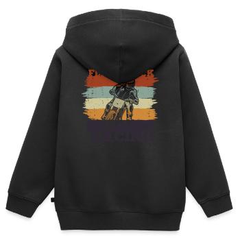 Flat track Gifts for a Flat track Fan - Kids Premium Organic Zip-up Hoodie - black - Back - AI Model Kid Male (0cm)