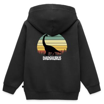 DADSAURUS DAD SAURUS DAD DINOSAURE - Sweat Premium à capuche zippé enfant bio - noir - Dos - AI Model Kid Male (0cm)