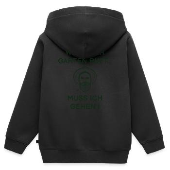 Garten - Kinder Premium Organic Zip Hoodie - Schwarz - Hinten - AI Model Kid Male (0cm)