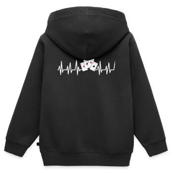 Poker Casino Hold'em Pik Pokerface Bluff - Kinder Premium Organic Zip Hoodie - Schwarz - Hinten - AI Model Kid Male (0cm)