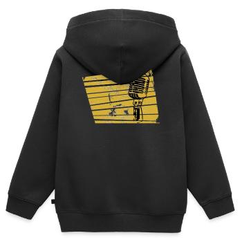 Mikrophon Microphone Musik Sänger Sängerin - Kinder Premium Organic Zip Hoodie - Schwarz - Hinten - AI Model Kid Male (0cm)