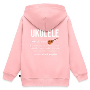 Ukulélé - Sweat Premium à capuche zippé enfant bio - rose - Dos - AI Model Kid Female (0cm)