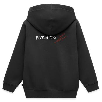 Né à Skijump (saut à ski) - Sweat Premium à capuche zippé enfant bio - noir - Dos - AI Model Kid Male (0cm)