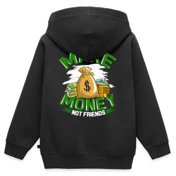 Geld Bargeld Kapitalismus Dollar Euro Money Reich - Kinder Premium Organic Zip Hoodie - Schwarz - Hinten - AI Model Kid Male (0cm)