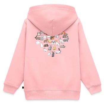 Bunnies & Bunnies Gift Rabbit Floppy Ears - Kids Premium Organic Zip-up Hoodie - rose - Back - AI Model Kid Female (0cm)