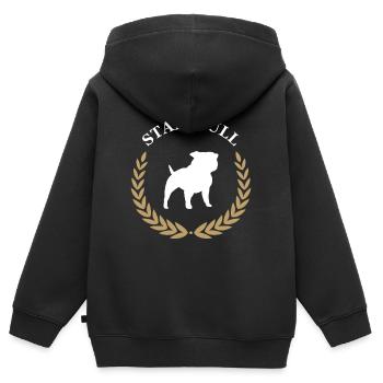 Süßer Staffordshire Bullterrier Hundezucht - Kinder Premium Organic Zip Hoodie - Schwarz - Hinten - AI Model Kid Male (0cm)