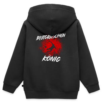 Blutgrätschen-König Verteidiger Defensiv Grätsche - Kinder Premium Organic Zip Hoodie - Schwarz - Hinten - AI Model Kid Male (0cm)