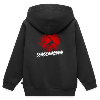 Verteidiger Grätsche Sensenmann Abwehrspieler - Kinder Premium Organic Zip Hoodie - Schwarz - Hinten - AI Model Kid Male (0cm)