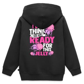 La méduse - Sweat Premium à capuche zippé enfant bio - noir - Dos - AI Model Kid Male (0cm)
