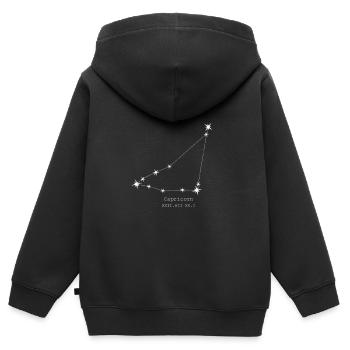 Steinbock/ Capricorn Sternzeichen - Kinder Premium Organic Zip Hoodie - Schwarz - Hinten - AI Model Kid Male (0cm)