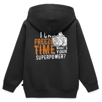 Photographer digital camera photo camera single lens reflex - Kids Premium Organic Zip-up Hoodie - black - Back - AI Model Kid Male (0cm)
