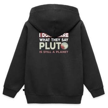 Pluton est toujours une planète - Sweat Premium à capuche zippé enfant bio - noir - Dos - AI Model Kid Male (0cm)