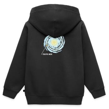 Du bist Hier in der Galaxie - Kinder Premium Organic Zip Hoodie - Schwarz - Hinten - AI Model Kid Male (0cm)